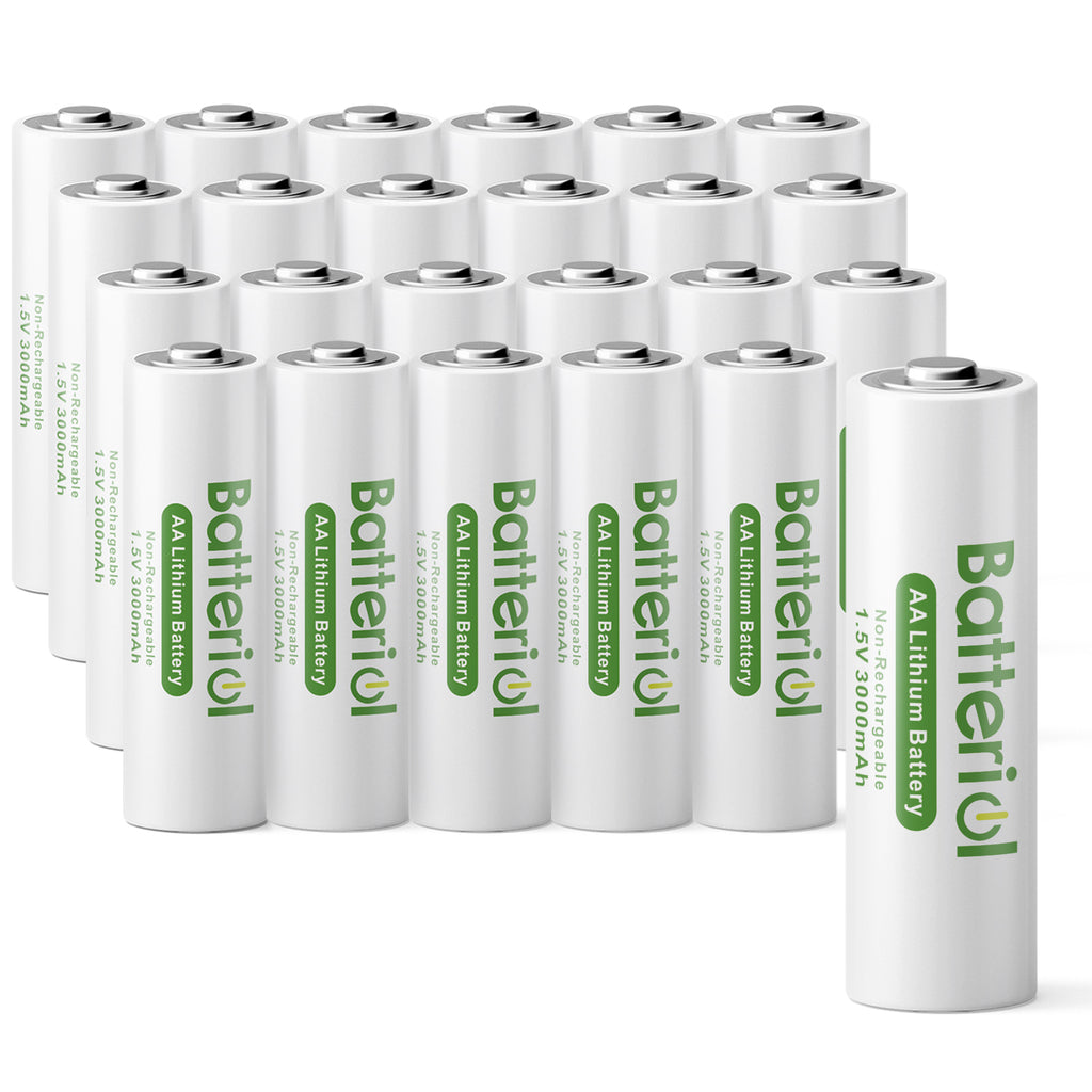 Lithium Batteries AA 24 Pack, Double A Batteries 3000mAh 1.5V Long Lasting for Blink Camera, Flashlight, Video Doorbell, Toys, Remote Control, Non-rechargeable