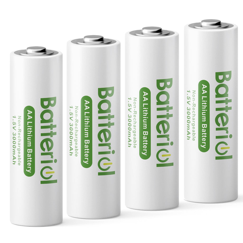 Lithium Batteries AA 4 Pack, Double A Batteries 3000mAh 1.5V Long Lasting for Blink Camera, Flashlight, Video Doorbell, Toys, Remote Control, Non-rechargeable